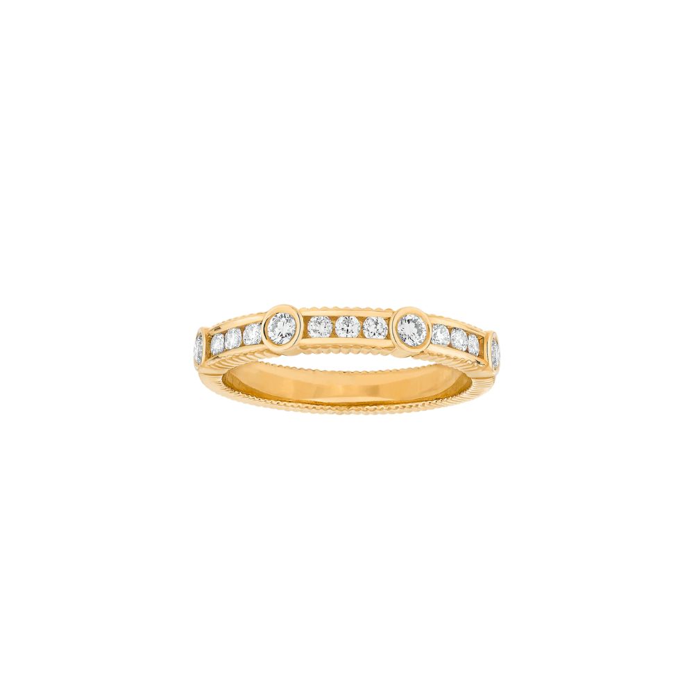 Viltier 18kt Yellow Gold and Diamond Rayon Ring